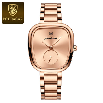 Montre Femme POEDAGAR – Élégance de Luxe en Acier Inoxydable, Étanche & Mouvement Quartz Haute Qualité