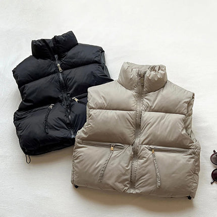 Gilet Chaud Enfant à Col Montant – Hiver, Mode Unie – Garçons & Filles 3 à 9 Ans