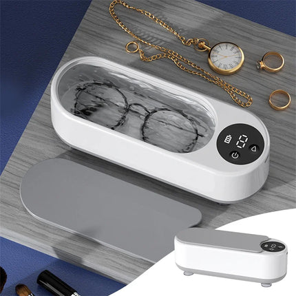 Machine de Nettoyage Ultrasonique Portable – 450 ml – Nettoyeur à Dosettes Propres pour Bijoux, Bagues, Lunettes & Pinceaux de Maquillage