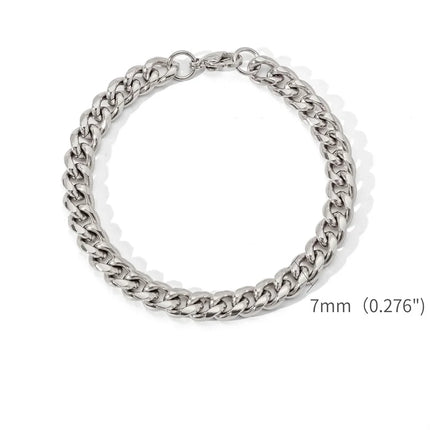 Bracelet Chaîne Cubaine Unisexe – Acier Inoxydable Couleur Or, Style Rétro & Tendance Hip Hop