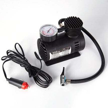 Mini Compresseur d’Air Robuste 12V – 300 PSI – Pompe Gonflable pour Pneus de Voiture – Corps Métal – Manomètre Numérique Intégré