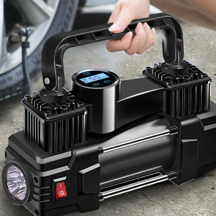 Mini Compresseur d’Air Électrique RapDuty – 12V, 150 PSI – Pompe Gonflable Automatique avec Lumière LED – Idéal Voiture, Moto, Vélo & Voyages