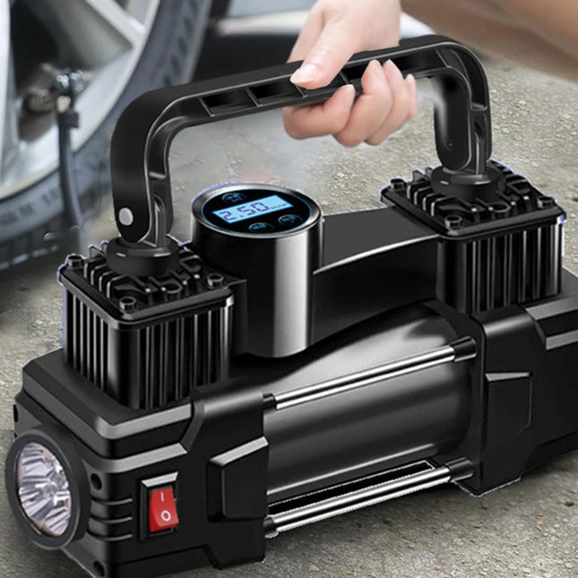 Mini Compresseur d’Air Électrique RapDuty – 12V, 150 PSI – Pompe Gonflable Automatique avec Lumière LED – Idéal Voiture, Moto, Vélo & Voyages
