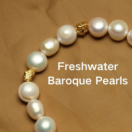 Bracelet en Perles d’Eau Douce Naturelles Baroques – Motif Géométrique Élégant pour Femme (8‑9 mm)