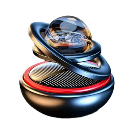 Ornement Solaire Rotatif Double Boule de Cristal – Parfum & Élégance pour Votre Voiture