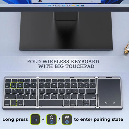Clavier Bluetooth Sans Fil Pliable Seenda – Portable, Rechargeable – Compatible PC, Mac, Smartphone, Windows, iOS & Android