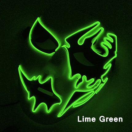 Masque LED Peint à la Main – Halloween, Carnaval, Mascarade & Cosplay – Effet Horreur Lumineux – Accessoire Unisexe
