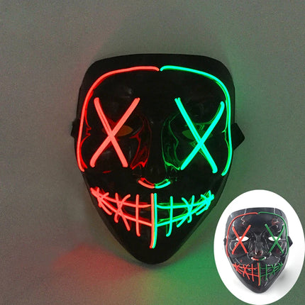 Masque de Mascarade Lumineux – Drôle & Mignon – Pour Enfants et Adultes – Masque Complet LED – Style Purge Classique pour la Nuit
