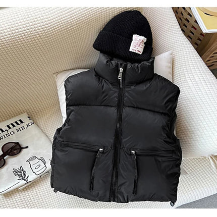 Gilet Chaud Enfant à Col Montant – Hiver, Mode Unie – Garçons & Filles 3 à 9 Ans