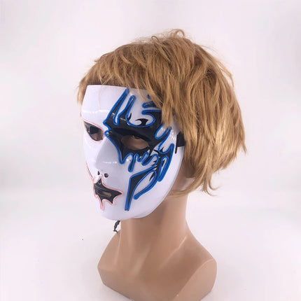 Masque LED Peint à la Main – Halloween, Carnaval, Mascarade & Cosplay – Effet Horreur Lumineux – Accessoire Unisexe