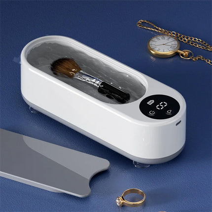 Machine de Nettoyage Ultrasonique Portable – 450 ml – Nettoyeur à Dosettes Propres pour Bijoux, Bagues, Lunettes & Pinceaux de Maquillage
