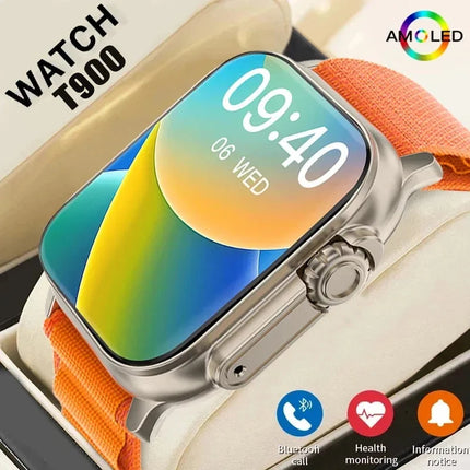 LAXASFIT T900 Ultra – Montre Connectée Mixte – Bluetooth – Moniteur Cardiaque & Notifications – Compatible Android & iOS