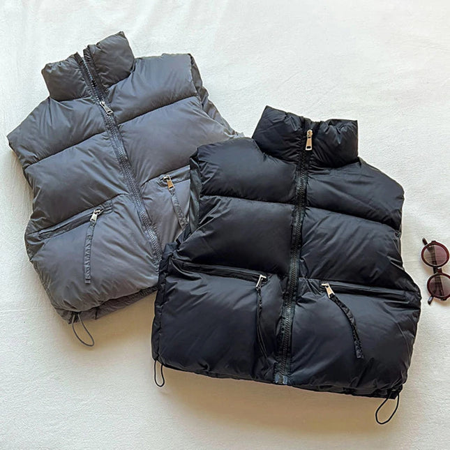 Gilet Chaud Enfant à Col Montant – Hiver, Mode Unie – Garçons & Filles 3 à 9 Ans