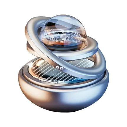 Ornement Solaire Rotatif Double Boule de Cristal – Parfum & Élégance pour Votre Voiture