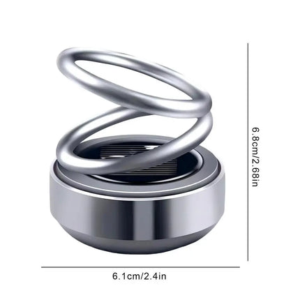 Ornement Solaire Rotatif Double Boule de Cristal – Parfum & Élégance pour Votre Voiture