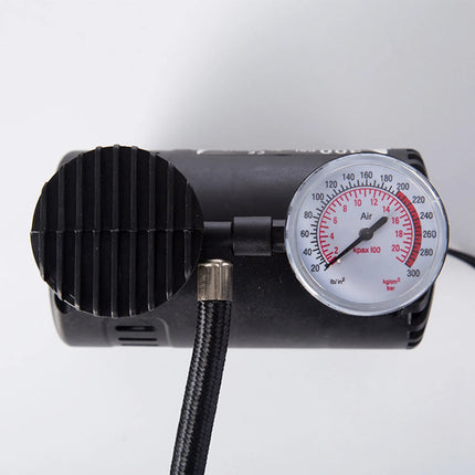 Mini Compresseur d’Air Robuste 12V – 300 PSI – Pompe Gonflable pour Pneus de Voiture – Corps Métal – Manomètre Numérique Intégré