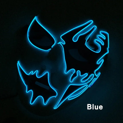 Masque LED Peint à la Main – Halloween, Carnaval, Mascarade & Cosplay – Effet Horreur Lumineux – Accessoire Unisexe