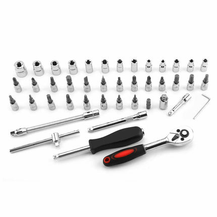 Kit d’outils de réparation 53 pièces – Clé à cliquet, jeu de douilles & accessoires