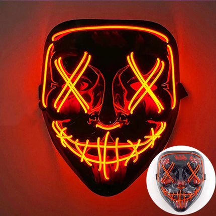 Masque de Purge Lumineux Sans Fil – LED Multicolores – Brille dans la Nuit – Déguisement pour Adultes & Enfants