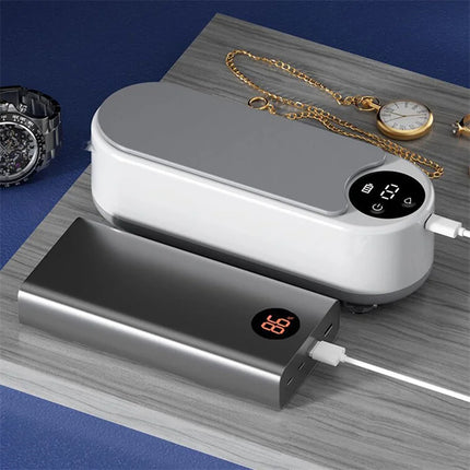 Machine de Nettoyage Ultrasonique Portable – 450 ml – Nettoyeur à Dosettes Propres pour Bijoux, Bagues, Lunettes & Pinceaux de Maquillage
