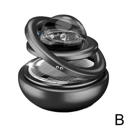 Ornement Solaire Rotatif Double Boule de Cristal – Parfum & Élégance pour Votre Voiture