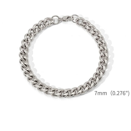 Bracelet Chaîne Cubaine Unisexe – Acier Inoxydable Couleur Or, Style Rétro & Tendance Hip Hop