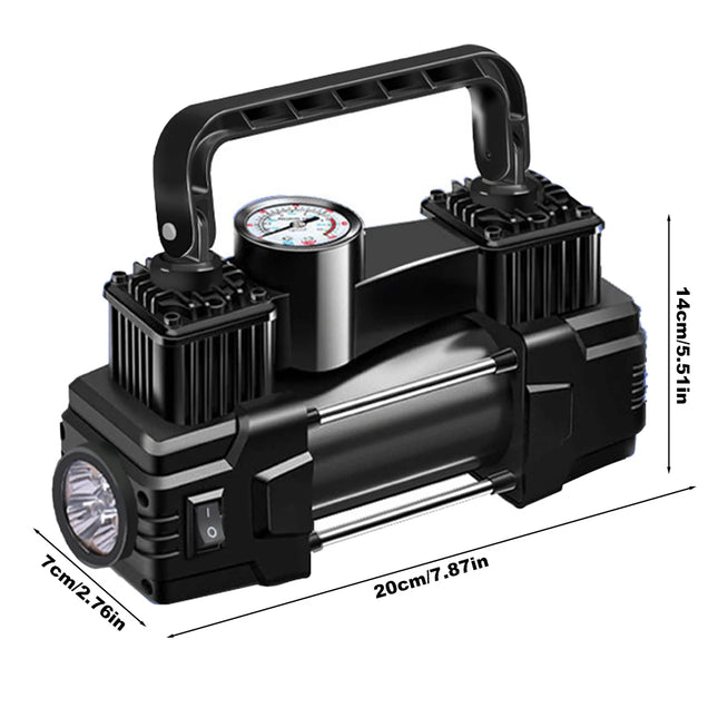 Mini Compresseur d’Air Électrique RapDuty – 12V, 150 PSI – Pompe Gonflable Automatique avec Lumière LED – Idéal Voiture, Moto, Vélo & Voyages