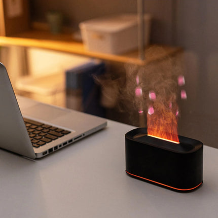 Diffuseur d’huiles essentielles à flamme – Humidificateur & lampe LED 7 couleurs