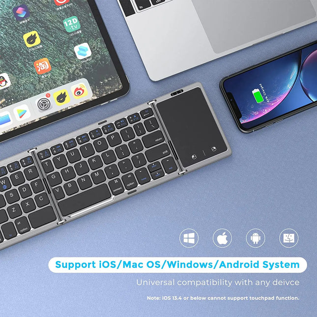 Clavier Bluetooth Sans Fil Pliable Seenda – Portable, Rechargeable – Compatible PC, Mac, Smartphone, Windows, iOS & Android