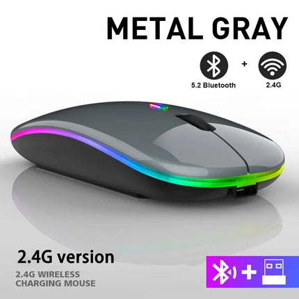 Souris Bluetooth Sans Fil RVB – Ergonomique, Rétroéclairée LED, 3600 DPI – Gaming & Bureautique