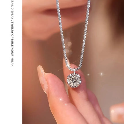 Collier en Argent Sterling S925 avec Moissanite TEN CARATS (0.5‑2CT) – Pendentif Super Scintillant Couleur D VVS1