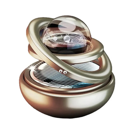 Ornement Solaire Rotatif Double Boule de Cristal – Parfum & Élégance pour Votre Voiture