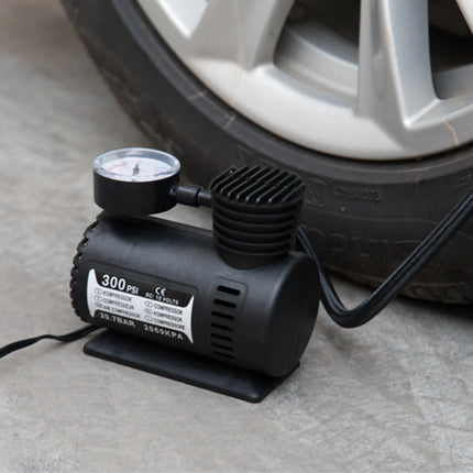 Mini Compresseur d’Air Robuste 12V – 300 PSI – Pompe Gonflable pour Pneus de Voiture – Corps Métal – Manomètre Numérique Intégré