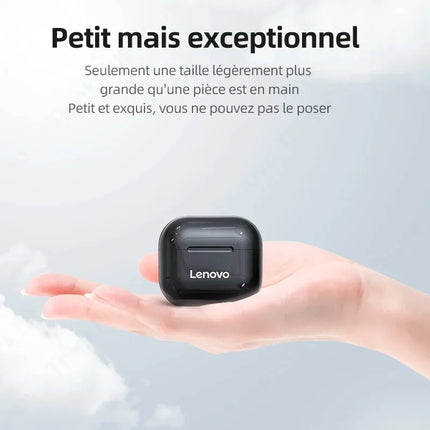 Lenovo LP40 – Écouteurs Sans Fil Bluetooth TWS, Contrôle Tactile, Appels HD avec Micro, Mode Gaming – Édition 2025