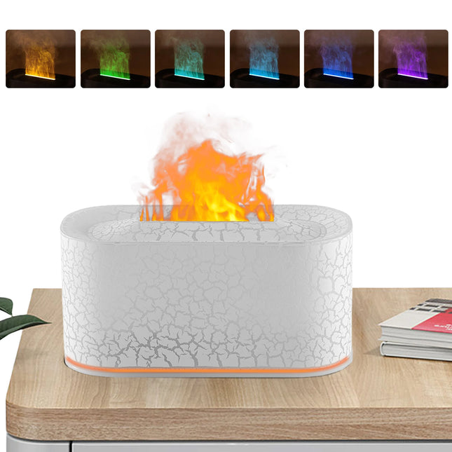 Diffuseur d’huiles essentielles à flamme – Humidificateur & lampe LED 7 couleurs