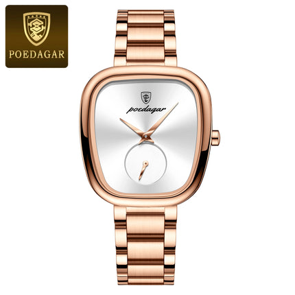 Montre Femme POEDAGAR – Élégance de Luxe en Acier Inoxydable, Étanche & Mouvement Quartz Haute Qualité
