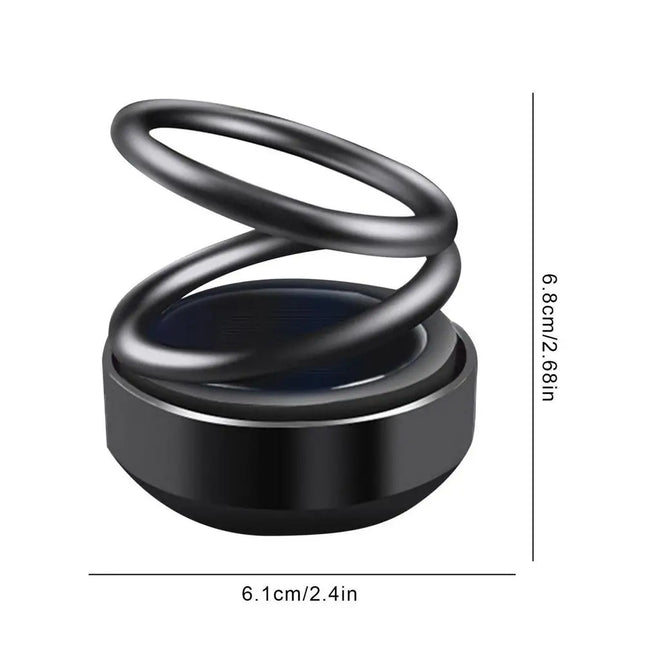 Ornement Solaire Rotatif Double Boule de Cristal – Parfum & Élégance pour Votre Voiture