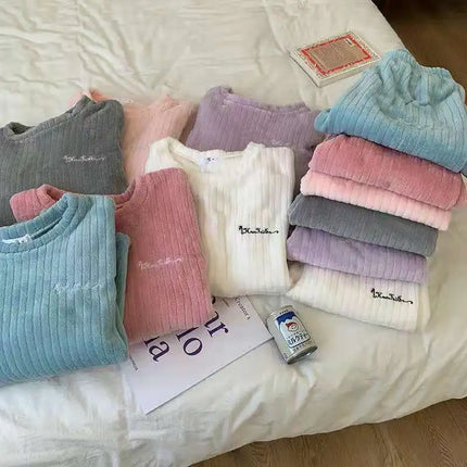 Pyjama Hiver Femme en Velours de Corail – Chaud, Doux & Confortable – Nouvelle Collection Automne/Hiver