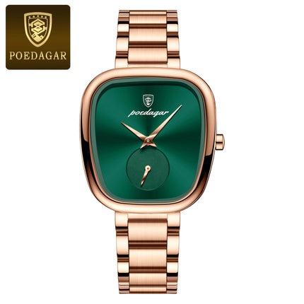 Montre Femme POEDAGAR – Élégance de Luxe en Acier Inoxydable, Étanche & Mouvement Quartz Haute Qualité