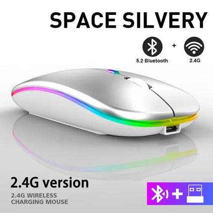 Souris Bluetooth Sans Fil RVB – Ergonomique, Rétroéclairée LED, 3600 DPI – Gaming & Bureautique