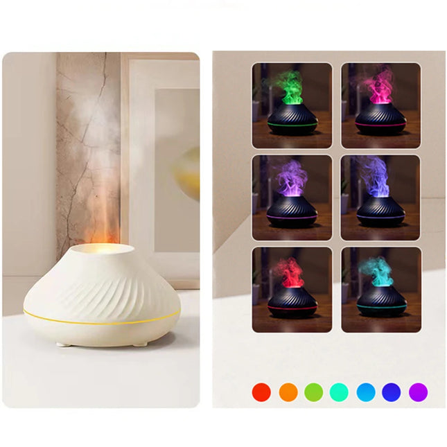 Diffuseur d’arômes flamme volcanique – Humidificateur & lampe LED apaisante