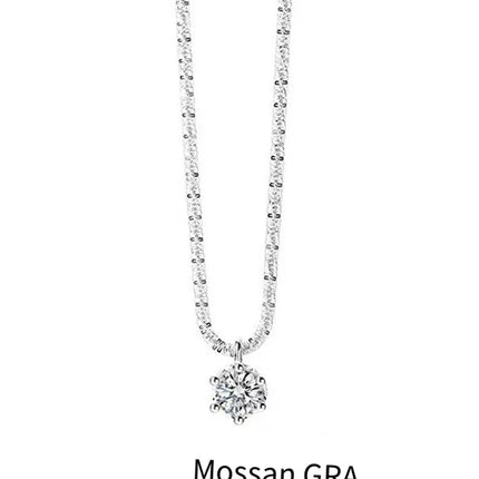 Collier en Argent Sterling S925 avec Moissanite TEN CARATS (0.5‑2CT) – Pendentif Super Scintillant Couleur D VVS1