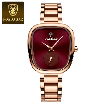 Montre Femme POEDAGAR – Élégance de Luxe en Acier Inoxydable, Étanche & Mouvement Quartz Haute Qualité