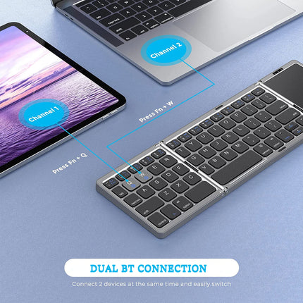 Clavier Bluetooth Sans Fil Pliable Seenda – Portable, Rechargeable – Compatible PC, Mac, Smartphone, Windows, iOS & Android