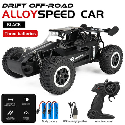 Voiture RC 1:16 Haute Vitesse — 2WD, LED, Tout-Terrain & Escalade