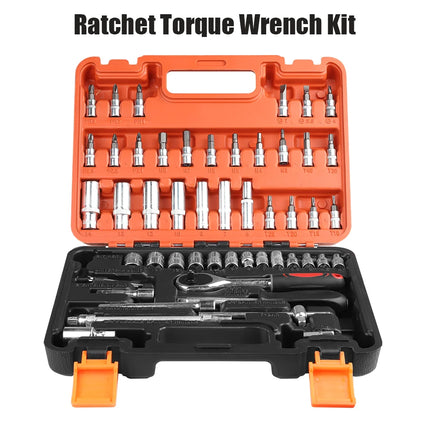 Kit d’outils de réparation 53 pièces – Clé à cliquet, jeu de douilles & accessoires