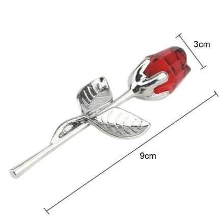 Rose en Verre de Cristal – Tige Argent & Or – Cadeau Romantique pour Saint‑Valentin, Mariage ou Anniversaire