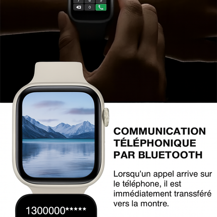 Montre Intelligente 2025 – Écran 1,73" – Appels Bluetooth – Suivi Santé (Pression Artérielle & Oxygène) – Compatible Android & iOS – Mixte
