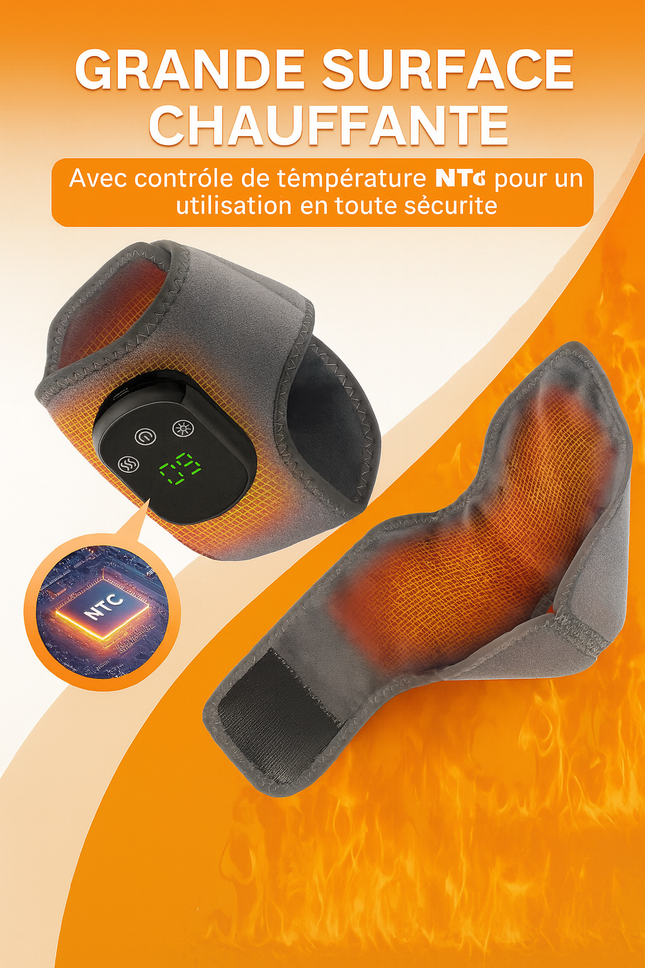Attelle de Cheville Électrique – Compresse Chaude & Massage par Vibration