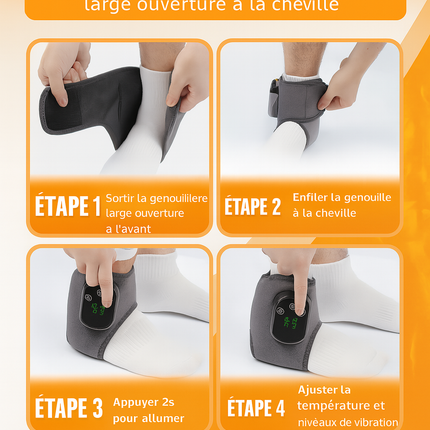 Attelle de Cheville Électrique – Compresse Chaude & Massage par Vibration